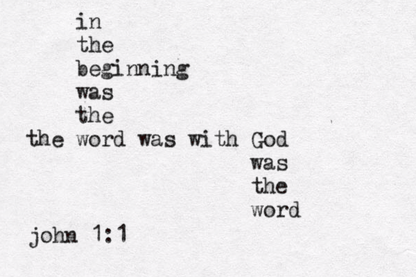 in the beginning was the word the was with God was the word john 1:1