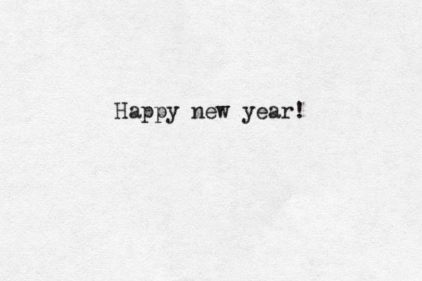 Happy new year!