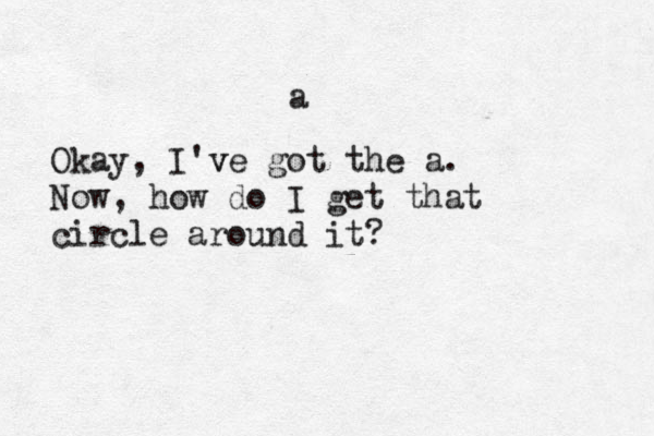 a Okay, I'v ve got the a. Now, how do I get that circle around it?