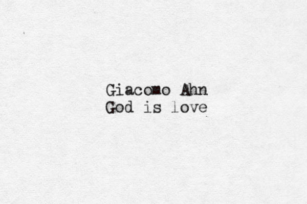 Giacomo Ahn God is love 