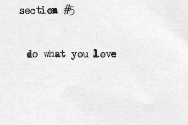 section #5 do what you love