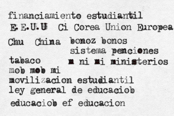 financiamiento estudiantil E.E.U.U Ci Corea Union Europea Chu China bonoz bonos sistema penciones tabaco mob mob mi movilizacion estudiantil ley general de educaciob educaciob ef educacion m ni mi ministerios 
