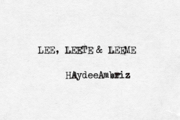 LEE, LEETE & LEEME ¡ HAydeeAmbriz