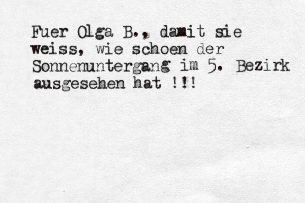 Fuer Olga B., damit sie weiss, wie schoen der Sonnenuntergan g im 5. Bezirk ausgesehen hat !!!
