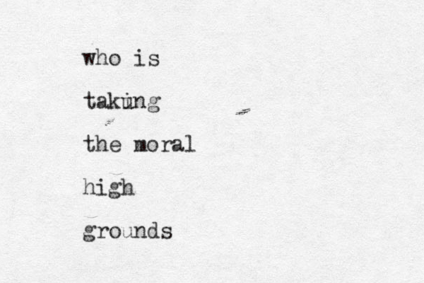 who is taku ing the moral high grounds