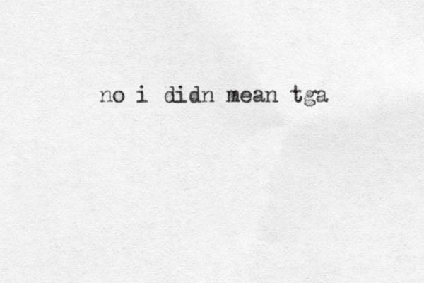 no i didn mean tga