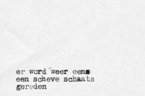 er word weer eens een scheve schaats gereden