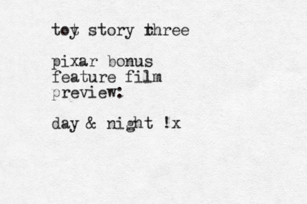 tot y story r three pixar bonus feature film preview: day & night !x