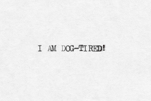 I AM DOG-TIRED! 