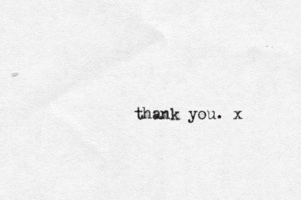 thank you. x