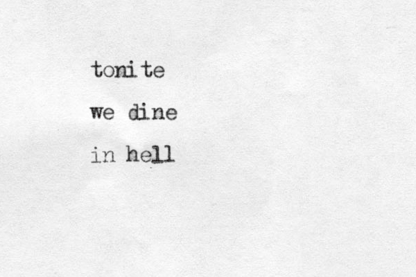 tonite we dine in hell