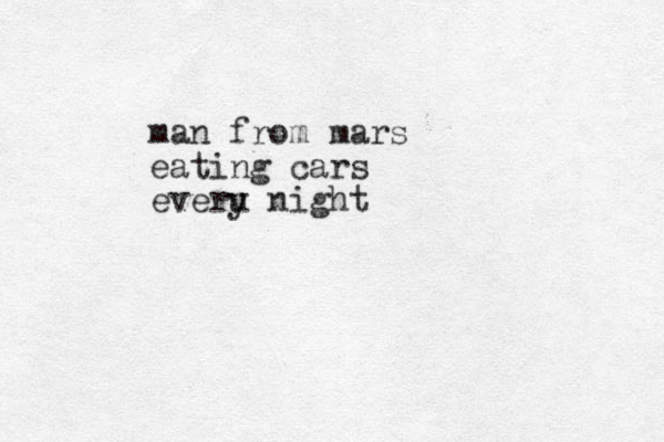 man from mars eating cars everu y night