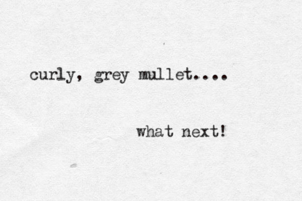 curly, grey mullet.... what next!