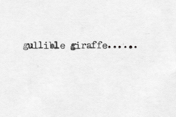 gullible giraffe......