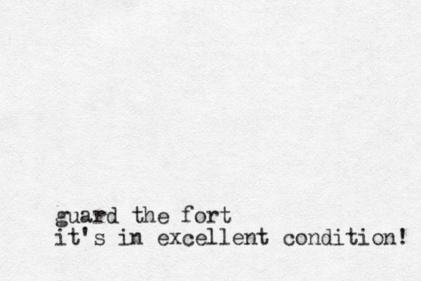 guard the fort it's in excellent condition! 