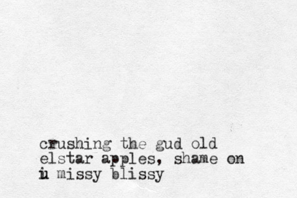 crushing the gud old elstar apples, shame on i u u missy blissy