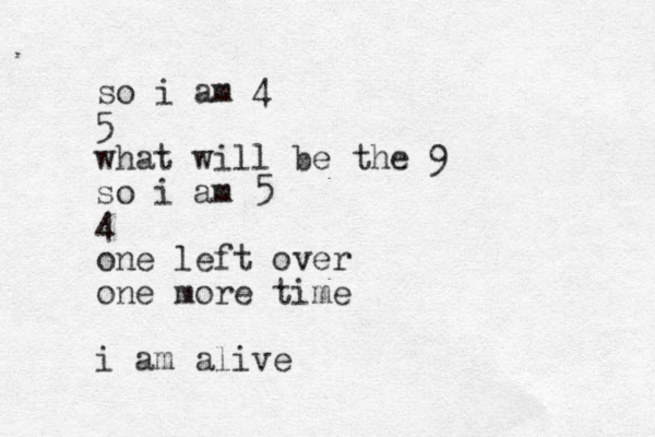 so i am 4 5 what will be the 9 so i am 5 4 one left over one more time i am alive 