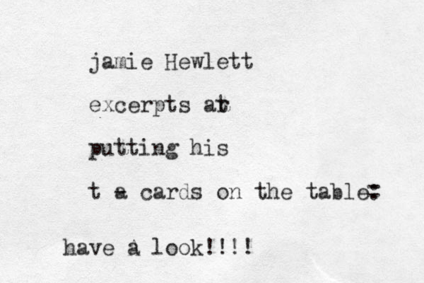 jamie Hewlett excerpts ar t putting his t a - cards on the table: - - have A look a !!!!