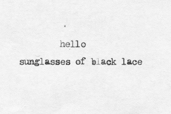 hello sunglasses of black lace 