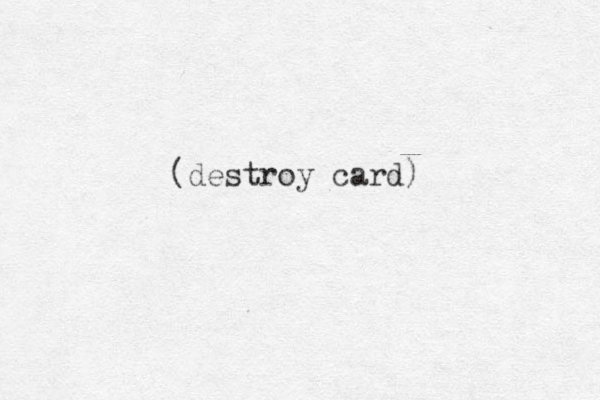(destroy card)
