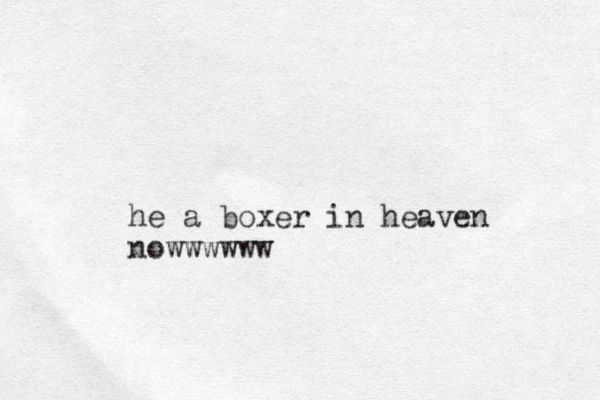 he a boxer in heaven nowwwwww