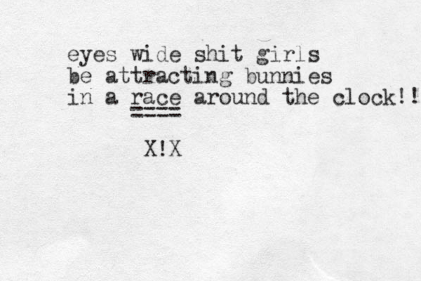 X!X eyes wide shit girls be attracting bunnies in a race around the clock!! ====