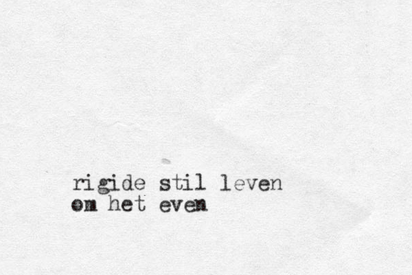rigide stil leven om het even