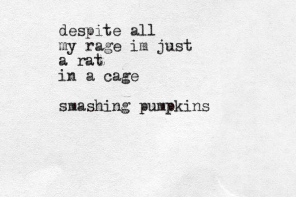 despite all my rage im just a rat in a cage smashing pumpkins