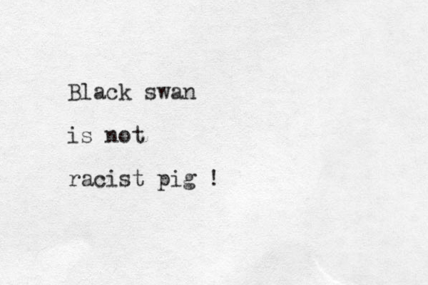 Black swan is not racist pig !