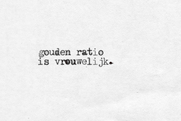 gouden ratio is vrouwelijk.