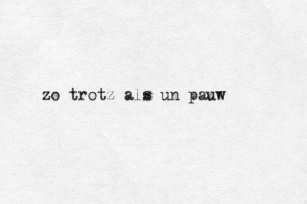 zo trotz als un pauw