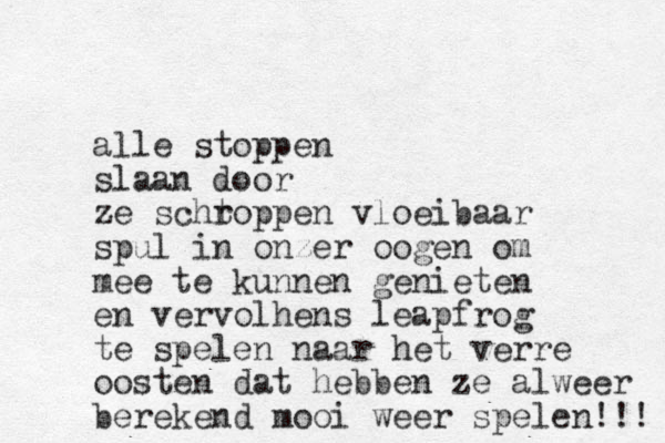 alle stoppen slaan door ze schr toppen vloeibaar spul in onzer oogen om mee te kunnen genieten en vervolhens leapfrog te spelen naar het verre oosten dat hebben ze alweer berekend mooi weer spelen!!! 