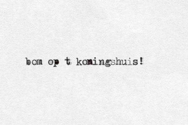 bom op t koningshuis!