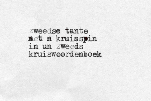 zweedse tante net n kruisspin in un zweeds kruiswoordenboek