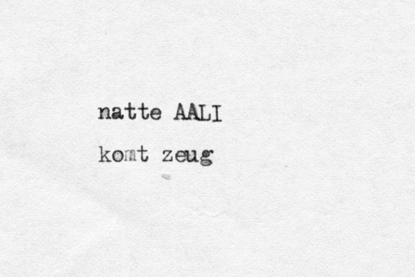 natte AALI komt zeug