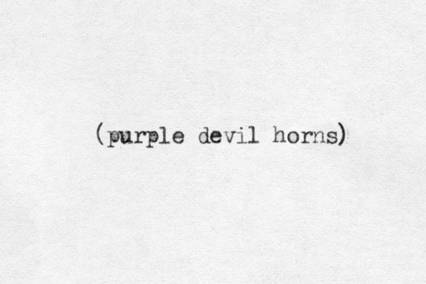 (purple devil horns) 