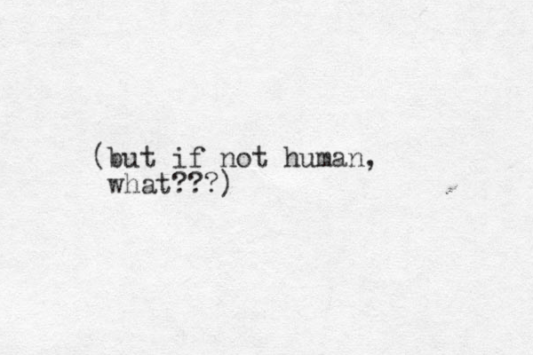 (but if not human, what???)