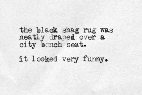 the black shag rug was neatly draped over a city bench seat. it looked very funny. 