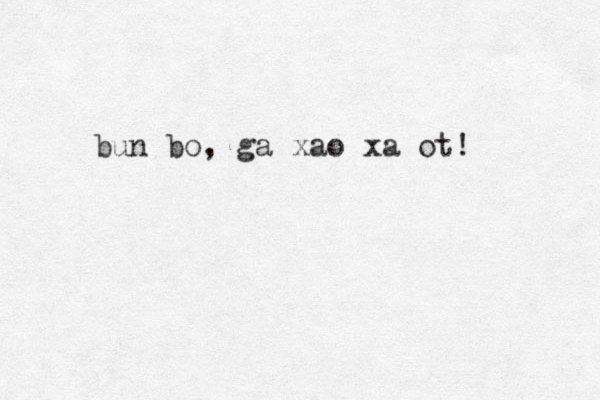 bun bo, ga xao xa ot! 