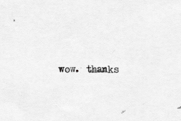 wow. thanks