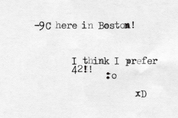 -9C here in Boston! I think I prefer 42!! :o xD 