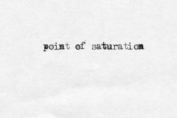 point of saturation 