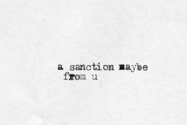 a sanction maybe from u