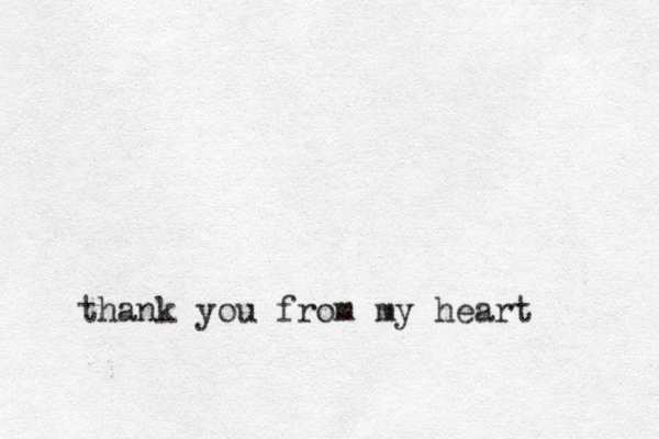 thank you from my heart