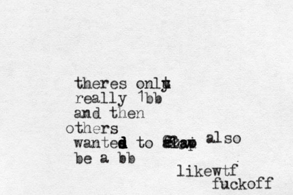 theres o lu n t y really 1bb and then thers o wantes d s d d d d d to alap so lai be a bb cccccccvvalso like tf w fuckoff 