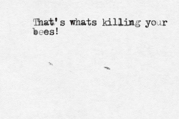 That's whats killing your bees!