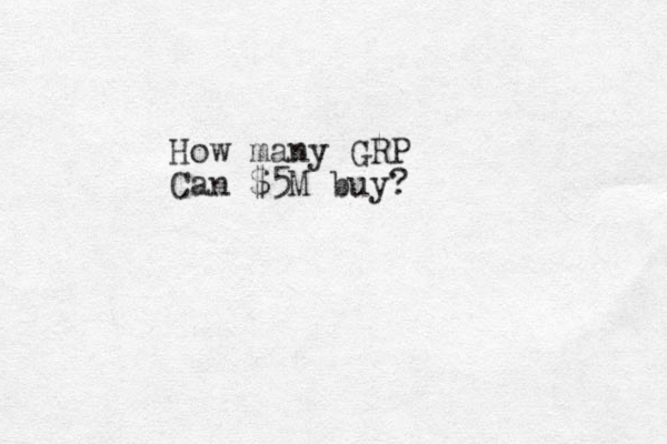 How many GRP Can $5M buy?