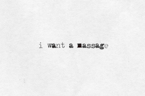 i want a massage