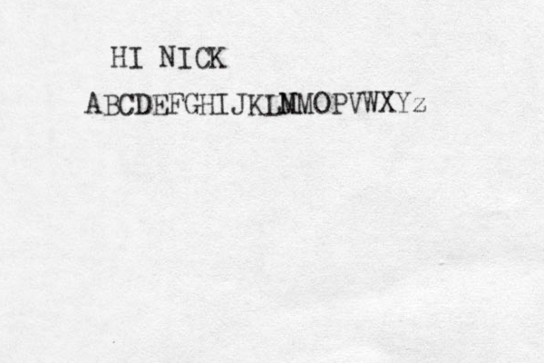 HI NICK ABCDEFGHIJKLM NM OPVWXYz 