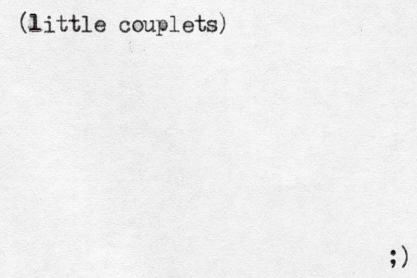 (little couplets) ;) 